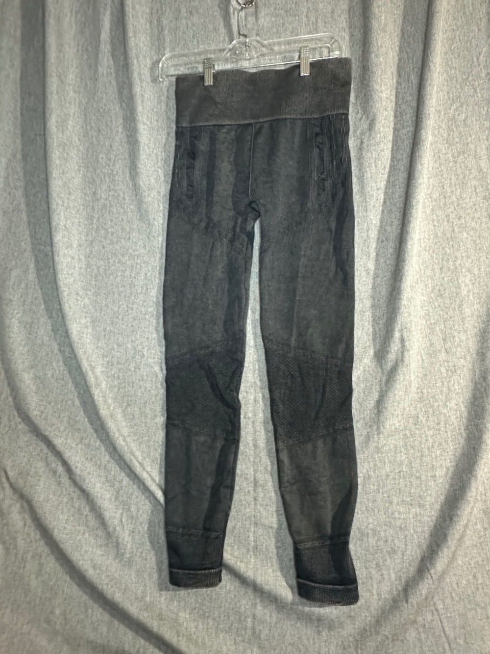 One 5 One Textured Moto Panel High Rise Seamless Leggings Grey / Black L/XL